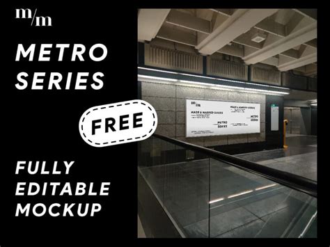 Framed Metro Poster Mockup PSD Freebiesbug