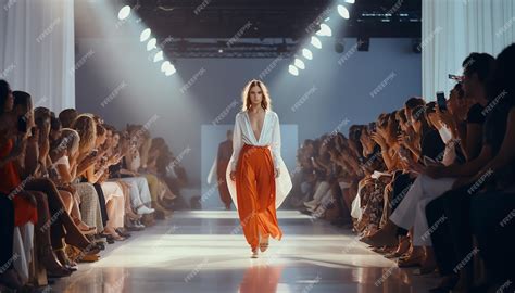 Premium Ai Image A Model Walking Down The Runway A Fashion Show A