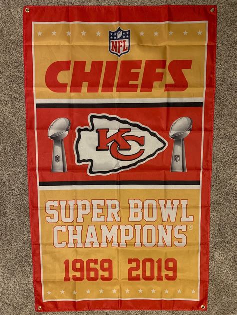 Kansas City Chiefs Super Bowl Banner Championship Flag - Etsy