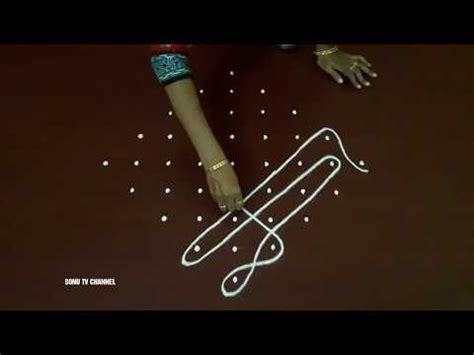 9 DOTS KOLAM BEGINNERS KOLAM STRAIGHT DOTS SIMPLE KAMBI SIKKU