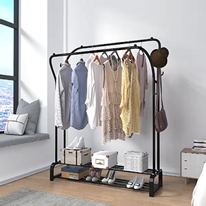 Lukzer Multipurpose Curved Metal Double Garment Rack Heavy Duty