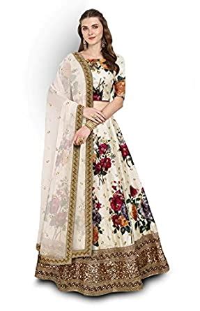 Zeel Clothing Women S Art Silk Semi Stitched Lehenga Choli With Dupatta