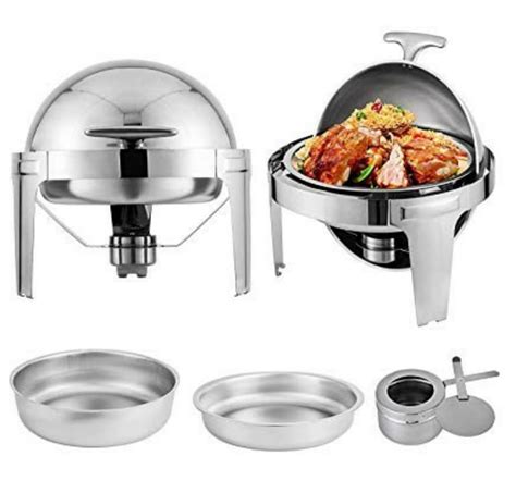 Chafing Dish Stainless Steel Round Rolltop Global Houseware