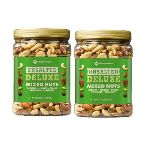 2 Pack Mm Deluxe Mixed Nuts Unsalted Almonds Pistachios Cashews