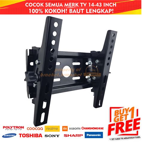 Jual Bracket TV LED LCD 32 40 43 24 21 29 17 14 Inch Dijamin Cocok 14