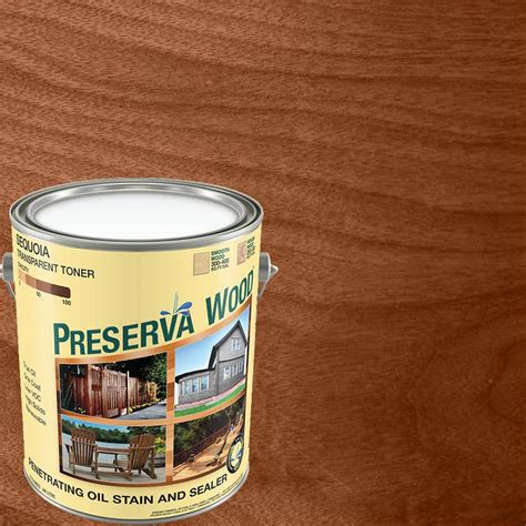 Preserva Wood 1 Gal Oil Based Sequoia Penetrating Exterior Stain And