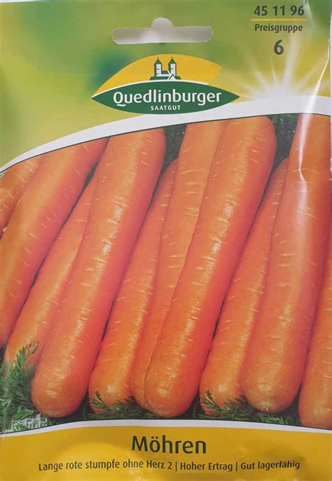 M Hren Lange Rote Stumpfe Ohne Herz Daucus Carota Inhalt G Von