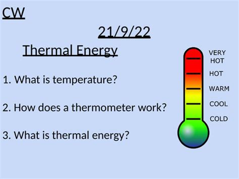 Thermal Energy Teaching Resources