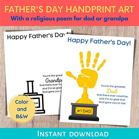 Fathers Day Handprint Craft Fathers Day Poem Handprint Printable Religious Craft Handprint