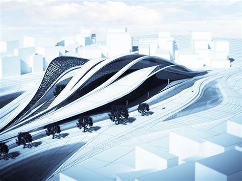 An Artistic Rendering Of A Futuristic Building