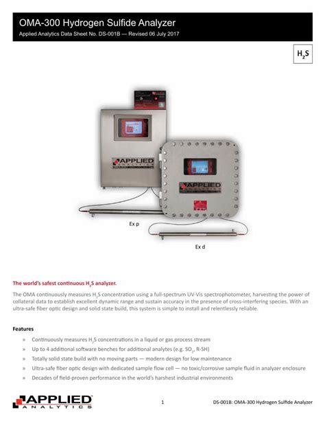 Pdf Oma Hydrogen Sulfide Analyzer Applied Analyticsaai