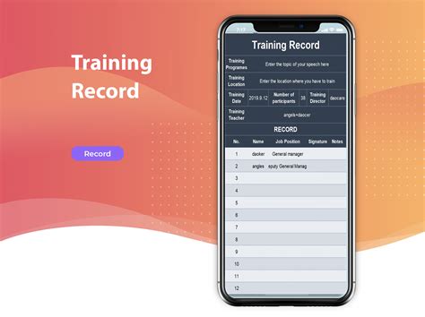 Excel Of Dark Training Recordxlsx Wps Free Templates