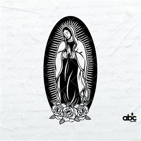 Floral Virgin Mary Svg File Mary Mother Of God Svg Virgen De Guadalupe