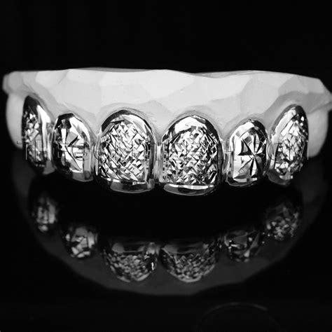 Silver Grillz 925 Sterling Silver Teeth Real Diamond Cut Etsy