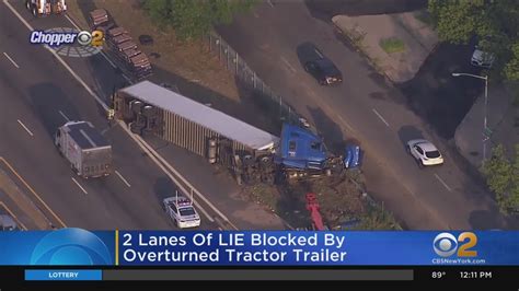 Tractor Trailer Overturns In Queens Youtube