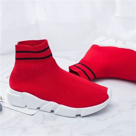 four seasons Unisex Sock Sneakers High Top Running Shoes Women Men ...