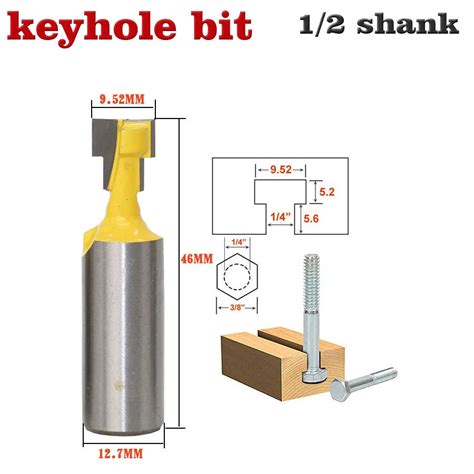 1pcs 1 2 Shank T Slot Cutter Router Bit Steel Handle 3 8 1 2