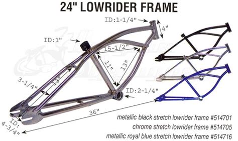 Lowrider Bike Frameset Chrome Cruiser Bike Chassis Frame Fork Accessory ...