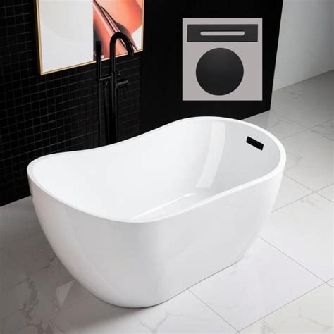 WOODBRIDGE Rennes 54 In Acrylic FlatBottom Single Slipper Bathtub With