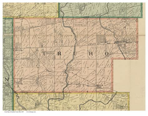 Truro Ohio 1895 Old Town Map Custom Print Franklin Co Old Maps