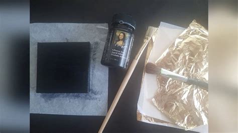 Applying Gold Leaf To Canvas Part 2 Adhesive And Gold Leaf YouTube