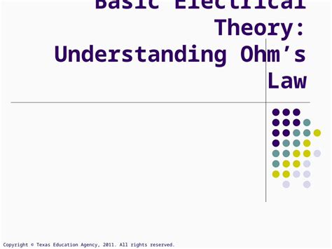 Pptx Basic Electrical Theory Understanding Ohms Law Copyright