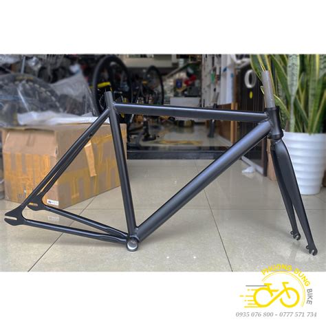 Khung sườn nhôm xe đạp Fixed Gear Noname Đen Nhám Size 52 Shopee