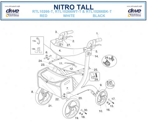 Drive Rollator Parts Diagram