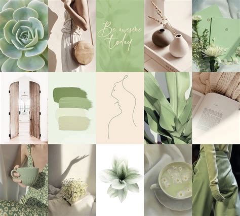 Sage Green Wall Collage