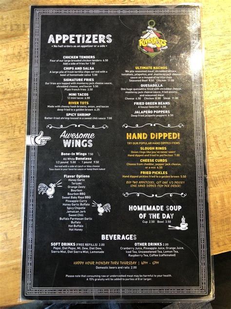 Menu At River Rats Bar And Grill La Crosse