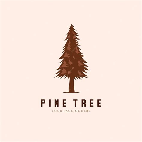 Premium Vector Autumn Pine Tree Vintage Logo Vector Template