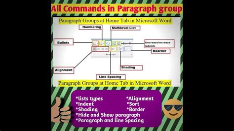 All Commands In Paragraph Group In Ms Word Youtube