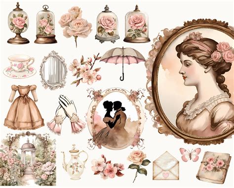 Regency Era Clipart Bundle Victorian Printables Regency Era Clipart