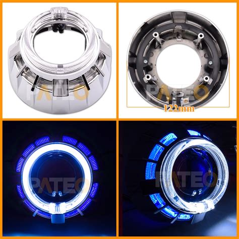 Projector Bezel Led Angel Eyes Halo Rings Drl Shrouds For Inch Wst