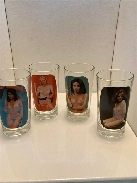 Vintage Peek A Boo Naked Stripping Nude Women Total Tall Drinking Glasses