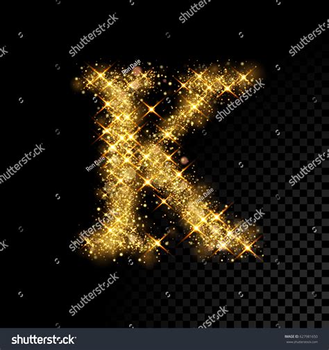 Gold Glittering Letter K Vector Shining Stock Vector Royalty Free 627981650 Shutterstock