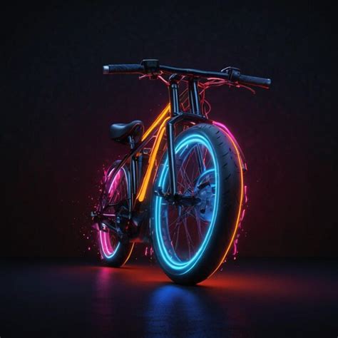 Fantasy Motorbike Adorned With Neon Lights A Futuristic Motorbike On