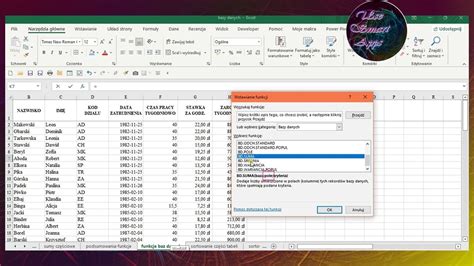 Bazy danych w Excelu Część 10 funkcje baz danych YouTube
