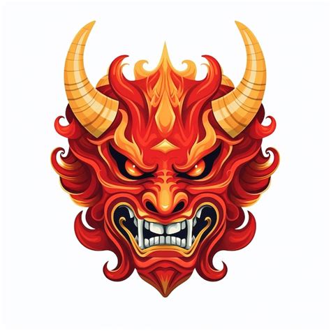 Premium Ai Image Oni Mask Illustration