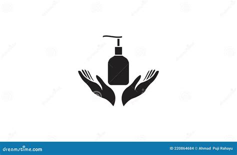 Silhouette Hand Hope Hand Sanitizer Logo Vector Icon Illustration