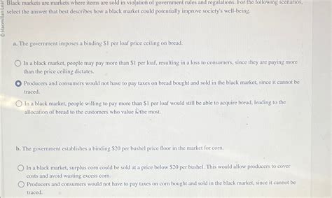 Solved Black Markets Are Markets Where Items Are Sold In