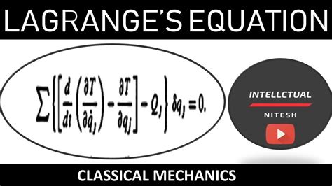 Lagrange S Equation Using D Alembert S Principle Youtube