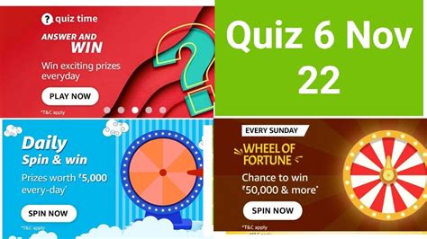 Daily Amazon Quiz Time Every Sunday Wheel Of Fortune Quiz Daily Spin