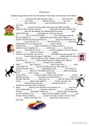 16 Narrative tense English ESL worksheets pdf & doc