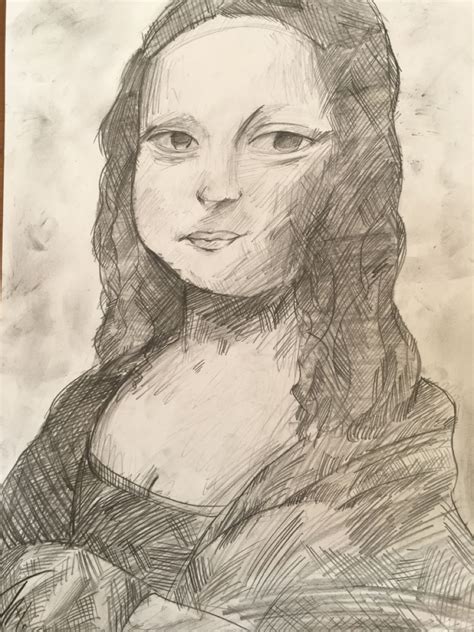 Рисунок Мона Лиза карандашом чёрно белый рисунок Mona Lisa Artwork Art