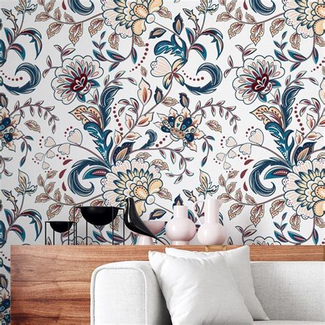 Peel and Stick Wallpaper Floral Wallpaper Wall Mural Washable Removable ...