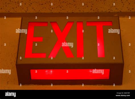 Red exit sign Stock Photo - Alamy