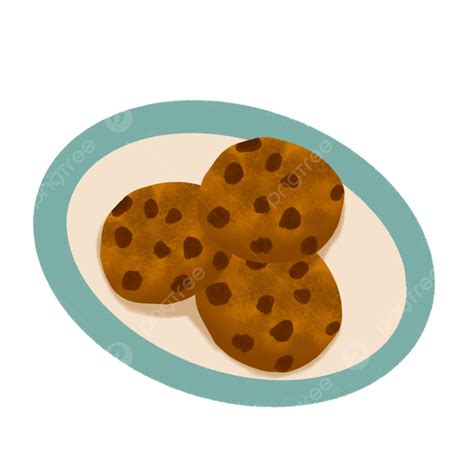 Three Cookies On A Plate Cookies Plate Food Png Transparent Clipart