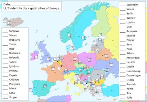 Identifying the countries and capital cities of Europe - Teach It Forward