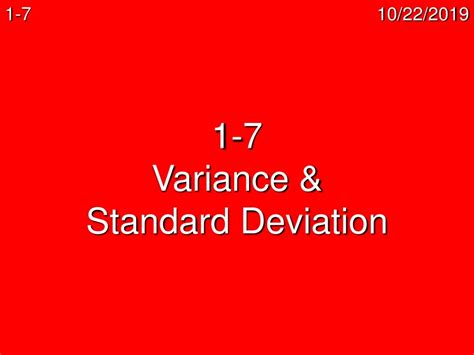 Ppt 1 7 Variance And Standard Deviation Powerpoint Presentation Id487585